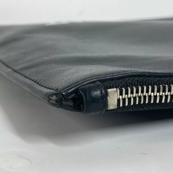 SAINT LAURENT PARIS 397294 logo Cluch Bag Pouch Bag Clutch bag Leather Black - Picture 9 of 14